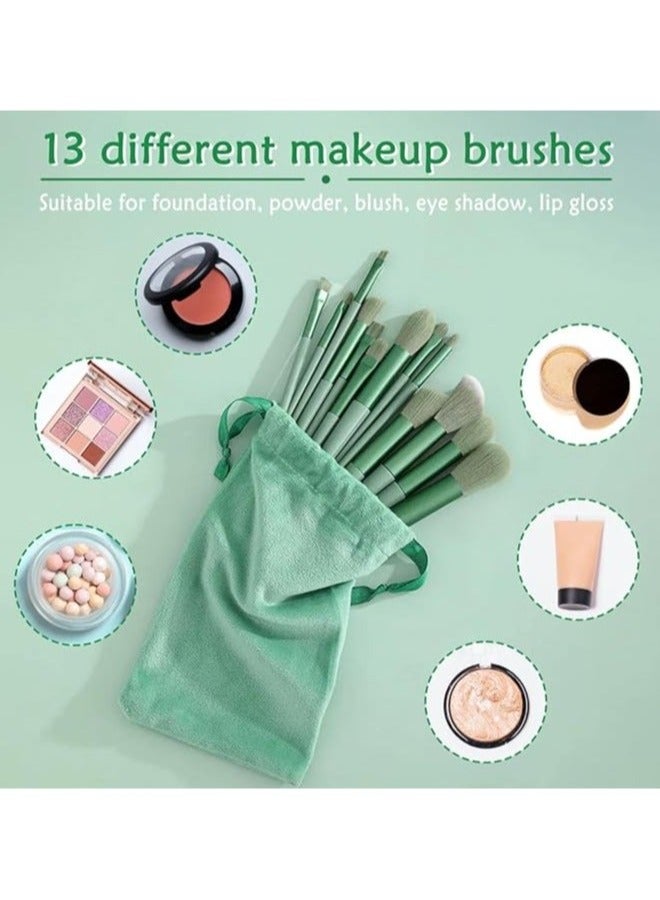 13Pcs Makeup Brush Set Soft Fluffy Professional Cosmetic Foundation Powder Eyeshadow Blending Make Up Brush Beauty Tool With Bag Makeup Sponge Beauty Gift For Makeup Beginner - Image 5