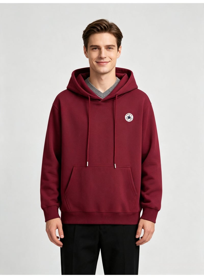 كونفرس CONVERSE Men's and women's basic hooded autumn loose pullover sweater - Image 4