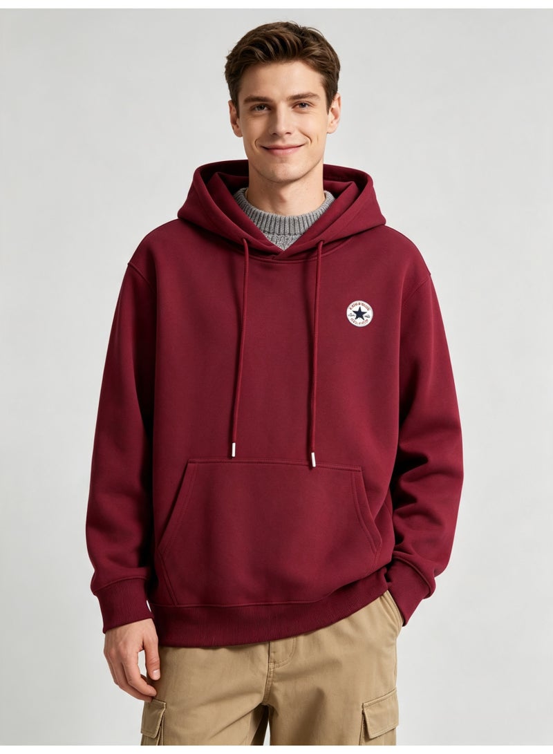 كونفرس CONVERSE Men's and women's basic hooded autumn loose pullover sweater - Image 3