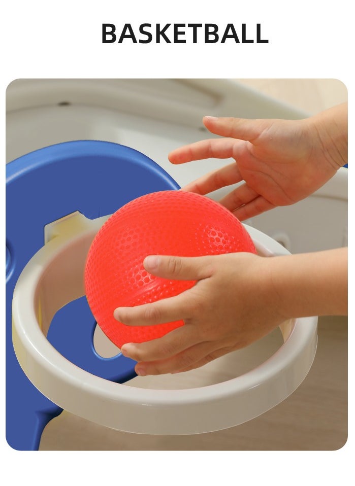 FULL JOY - The Little Dinosaur Slide  With Basketball ,Red-Blue - Image 1