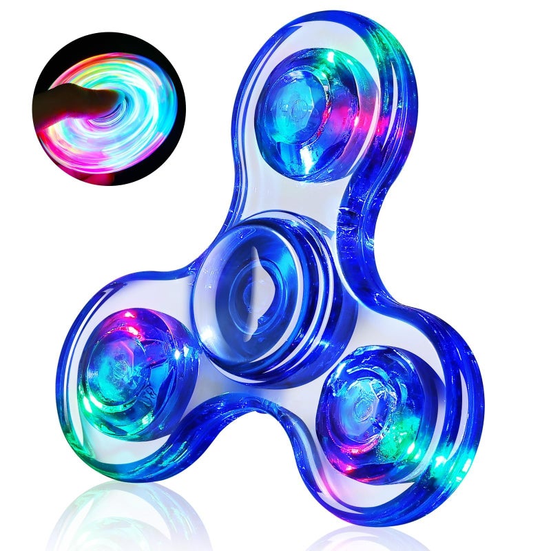GIGILLI Fidget Spinner for Kids Adults, Light up Sensory Fidget Toys for Kids 4-8-12, Classroom Prizes LED Glow in The Dark Hand Spinner for ADHD Autism Boys Girls 3-5 Teacher Valentine Gift for Kids - Image 1