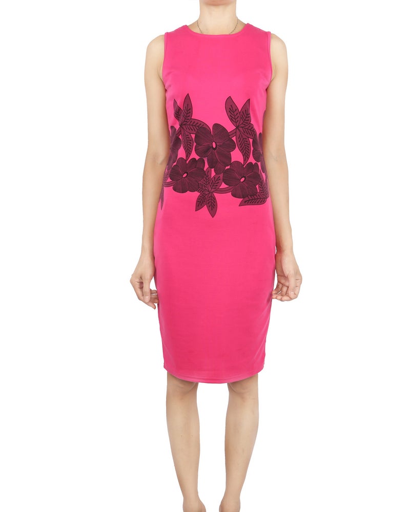 Women's Stretchy Sleeveless Printed Bodycon Pencil Dress - Image 2