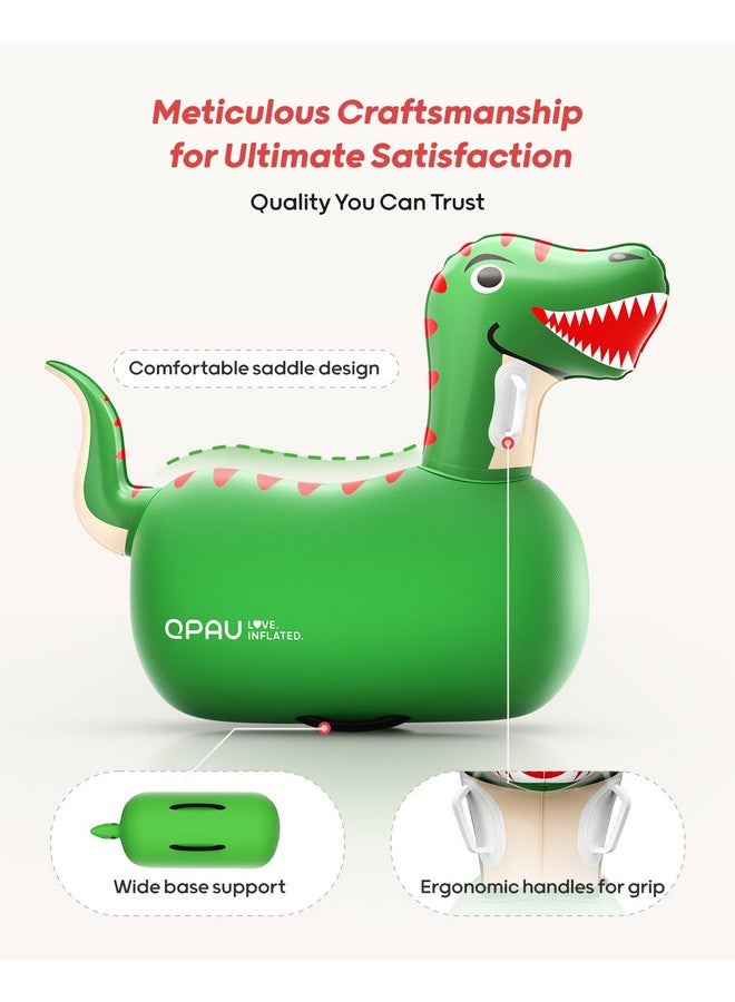 QPAU Inflatable Bouncy Dinosaur Toys 2 Pcs With Hand Pump, Heavy Duty Giant Bouncy Pal, 220Lbs Load Capacity, Ride On Bouncy Animal Hopper Toy, Indoor Outdoor Bouncers For Kids Girls Boys Ages 5+ - Image 2
