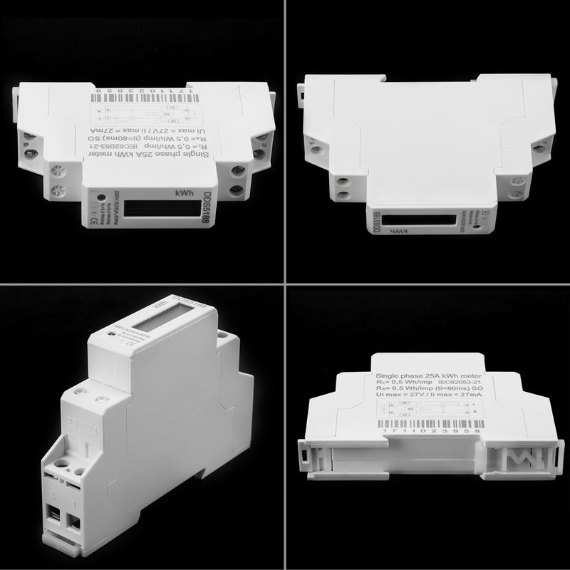 220V DDS5188 LCD Digital Din Rail Electric Meter 5-25A For Kilowatt Hour Kwh Meter - Image 3