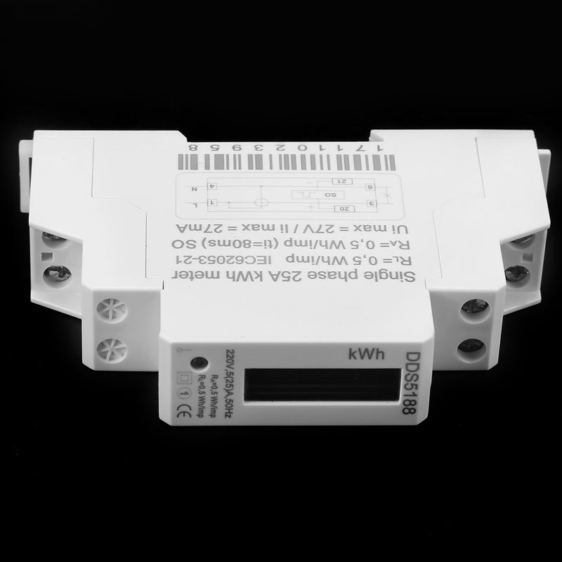 220V DDS5188 LCD Digital Din Rail Electric Meter 5-25A For Kilowatt Hour Kwh Meter - Image 1