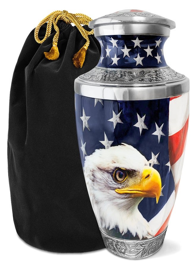 Everlight Memorials American Eagle Urn for Ashes Adult Male – Large Patriotic Cremation Urns for Human Ashes Adult Man & Women – Memorial Funeral Urn for Home Display, or Burial - Image 1