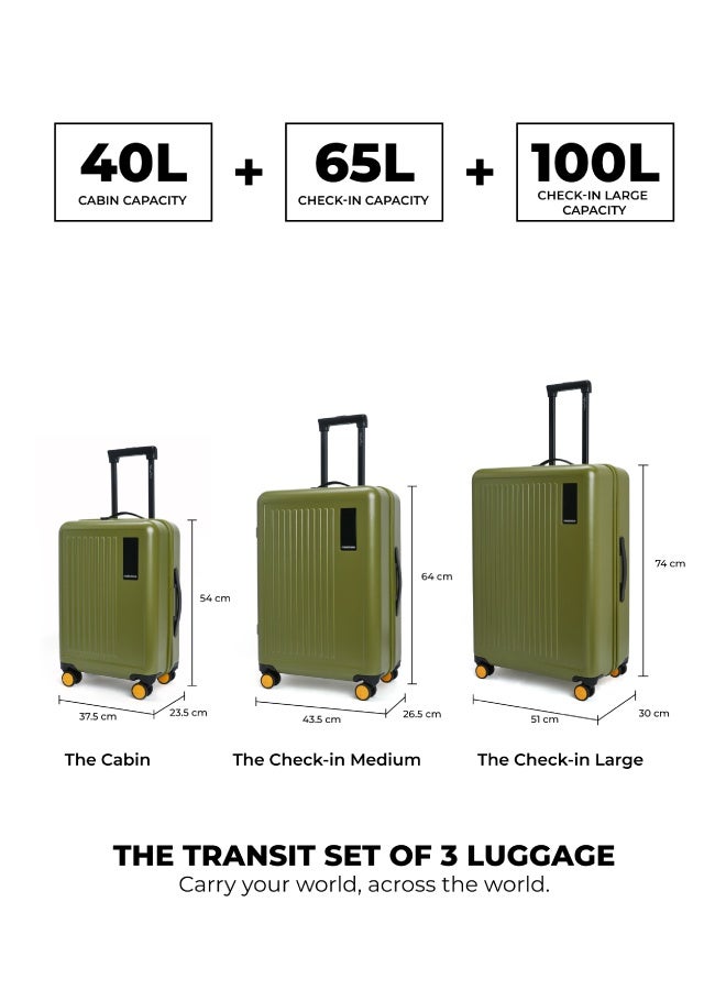 Mokobara The Transit Luggage Set Of 3 - Polycarbonate Material | So Matcha, Green - Image 5