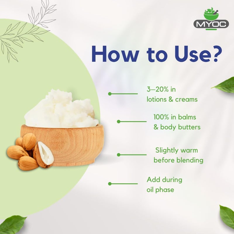 Myoc زبدة ميوك مورو مورو | درجة تجميلية | غنية بحمض اللوريك لشعر حريري وبشرة مرطبة | مثالية للبلاسم، والزبدات، والصابون، وأقنعة الشعر - 200 جرام / 7.05 أونصة - Image 3