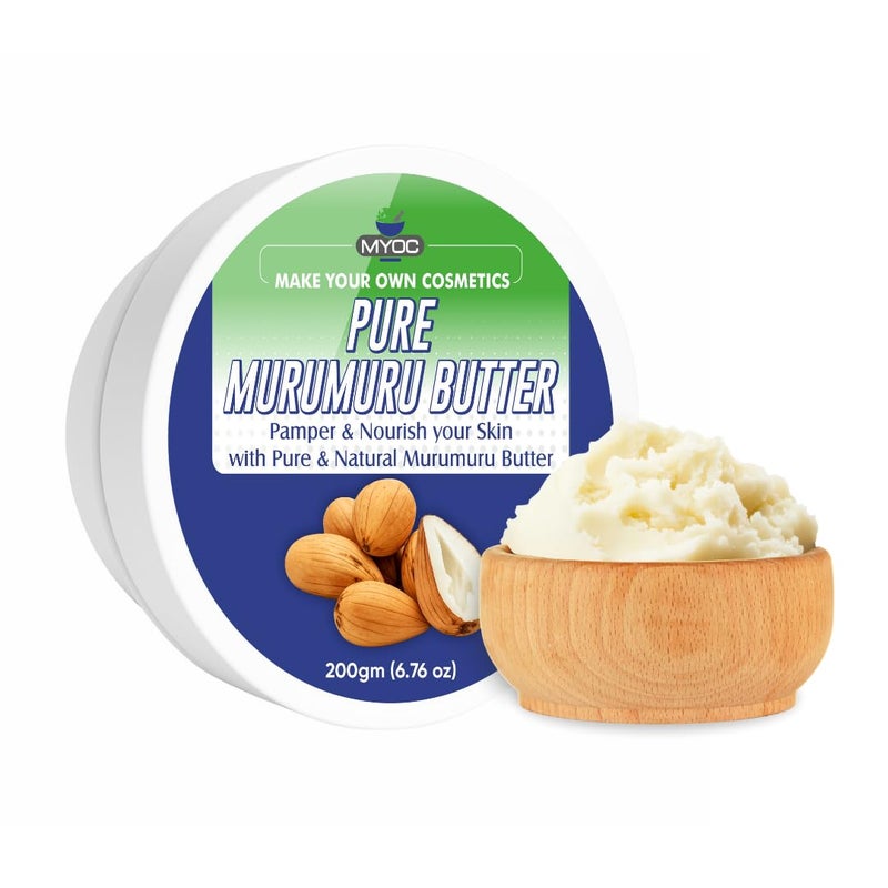 Myoc زبدة ميوك مورو مورو | درجة تجميلية | غنية بحمض اللوريك لشعر حريري وبشرة مرطبة | مثالية للبلاسم، والزبدات، والصابون، وأقنعة الشعر - 200 جرام / 7.05 أونصة - Image 1