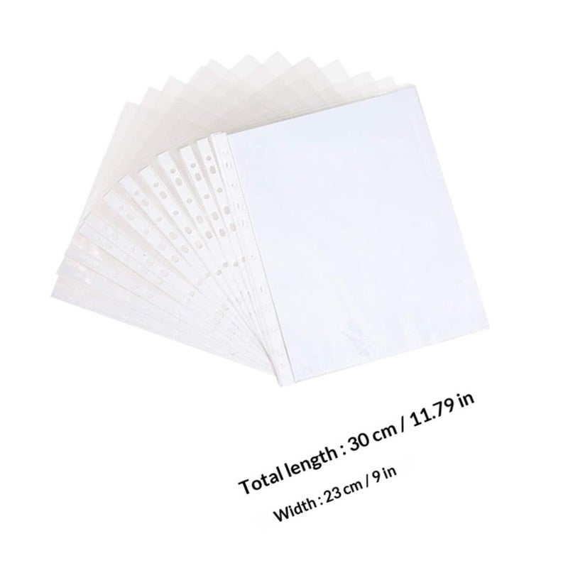 200 A4 Sheet Protectors 11 Hole Clear Document Sleeves Thick Film With Reinforced File Holders For Office Binder School - Image 3