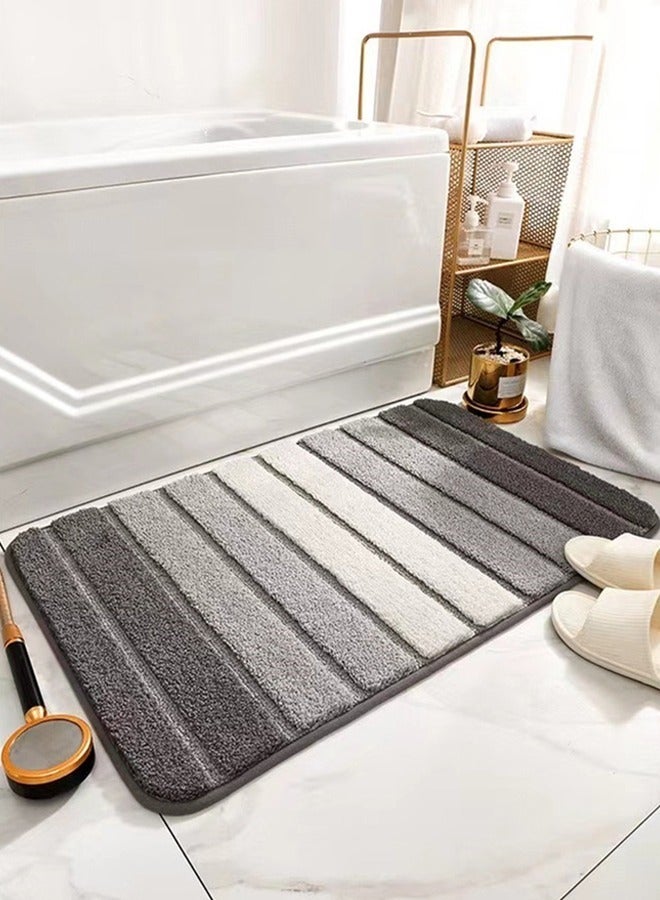 Kutis 1-Piece Non-slip Water Absorptive Stripe Splicing Flocking Fiber Floor Mat Carpet Suitable for Room Bathroom 60 x 40 Centimeter  - Image 2