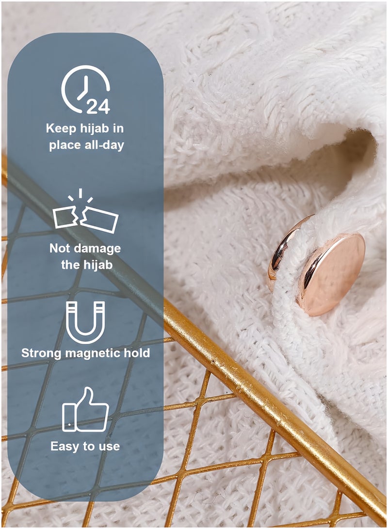 Eilimi 4pcs Strong Magnetic Hijab Pins,Multi-Purpose No-Snag Hijab Magnets for Clothing Women Head Scarf Magnetic Clasp Pinless Muslim Hijab Pins for Women Scarves(4 Colors) - Image 3