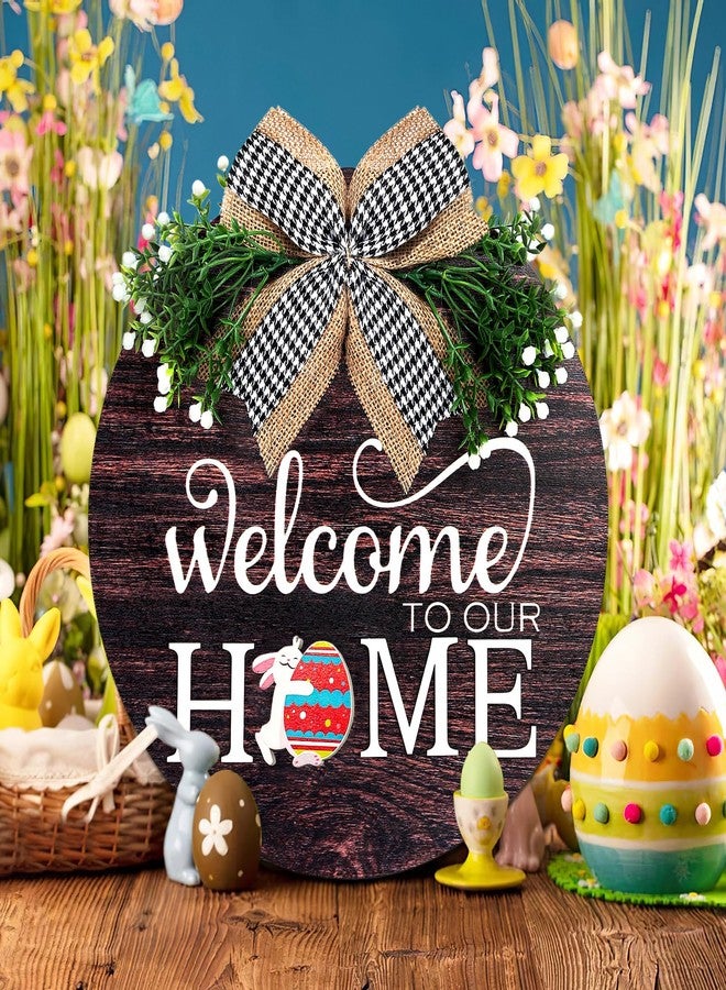 SNILOAW Interchangeable Seasonal Welcome Sign Front Door Decorations, Round Wood Wreath for Outdoor, Farmhouse, Porch Perfect for New Home Housewarming Gift, Valentine's, Easter, Christmas Home Decor - Image 2