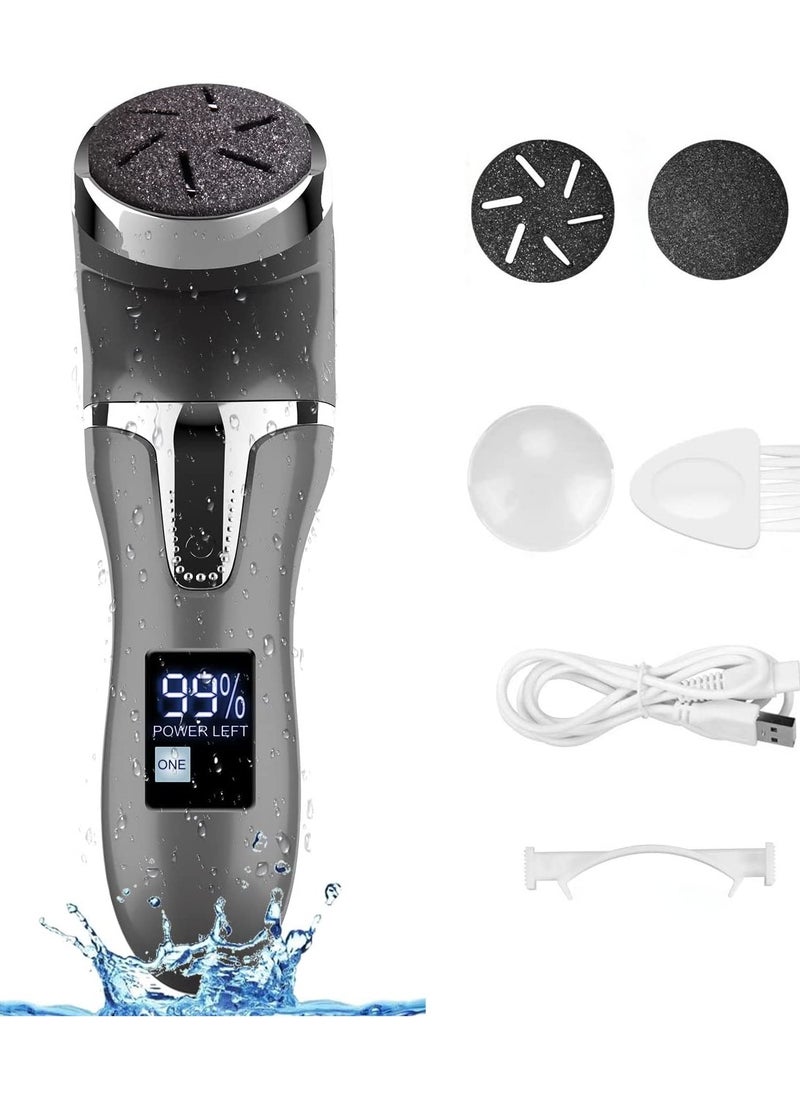 General Rechargeable Electric Foot Callus Remover, 3 Grinding Heads Portable Waterproof Foot File, Professional Pedicure Tools Feet Care for Dead, Hard Dry Skin-Black 1200mAh  - Image 1