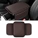 Wogomz Car Center Console Cover 11683 Leather Car Armrest Cushion Pad with 2 Storage Pockets Comfortable Arm Rest Box Cover Mat for Most Vehicles Universal Interior Accessories Black - Image 2