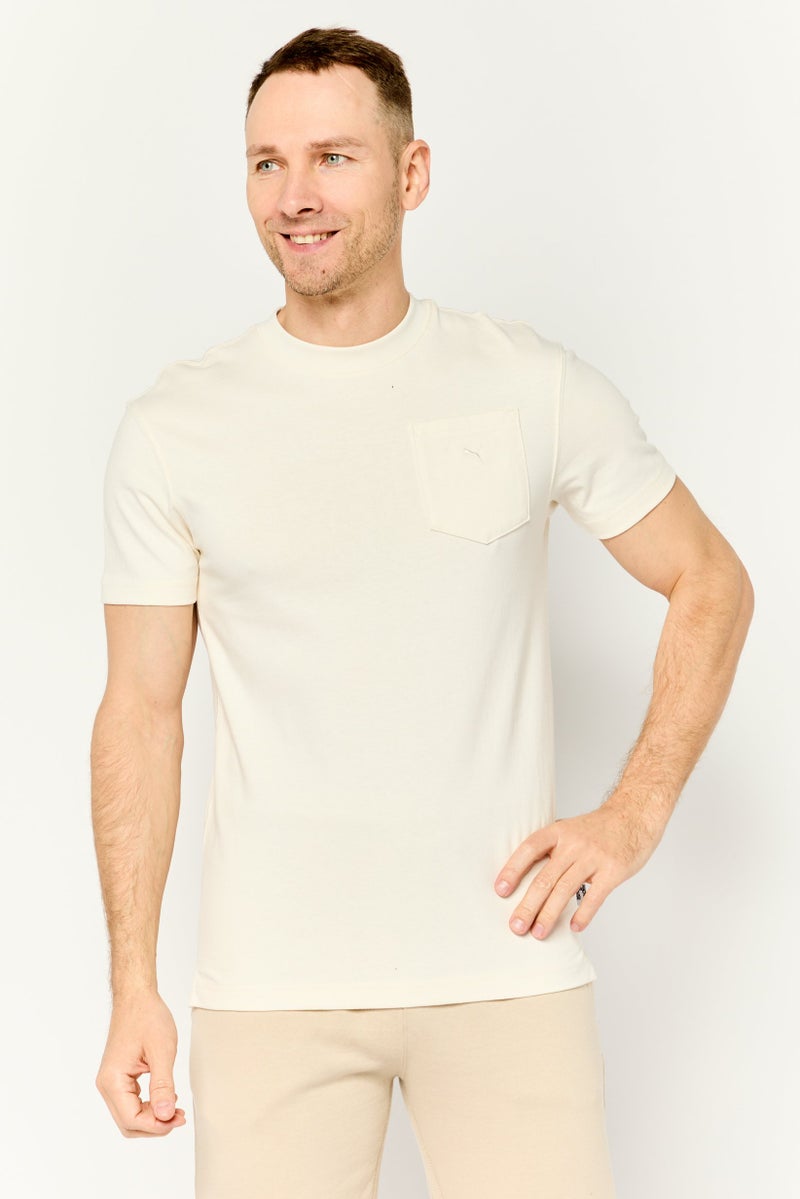 PUMA Men SportsWear Fit Short Sleeves Outdoor T-Shirt,Cream - Image 1
