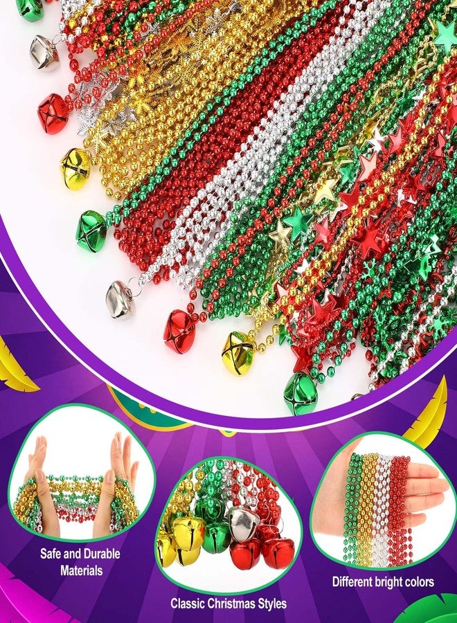 Civaner Mardi Gras Bead Necklaces Bulk Red Green Gold 31.4 Inch Mardi Gras Necklace Throws for Irish Parade Throw Party Supplies Favors(300 Pcs, Snow) - Image 4