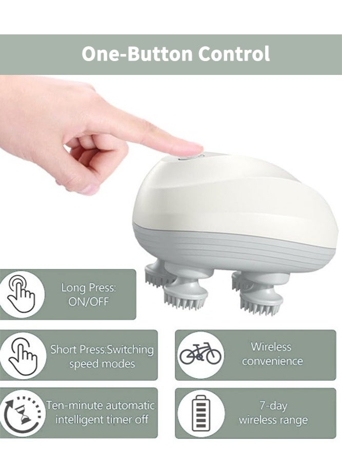 Electric Scalp Massager  With 96 Kneading Nodes Rechargeable Head Scratcher For Hair Growth Stress Relax Relaxing Gifts For Women Men Her Multifunctional Waterproof Head Massager - Image 4