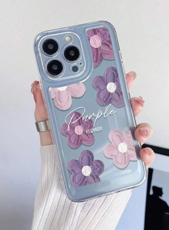 ShebSheb Designed for iPhone 15 Pro Max Case ,Clear Flower Soft & Flexible Shockproof Floral Women Phone Cover - Image 2