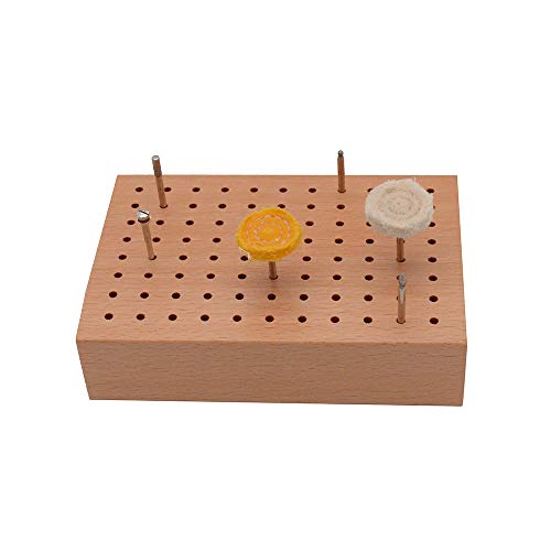 MoMo_moom Wooden Bur Stand Holder, Rotary tool bit holder Organizer, Tools Storage Handy Block With 88 Holes, 5-4/5 by 4 Inches - Image 4