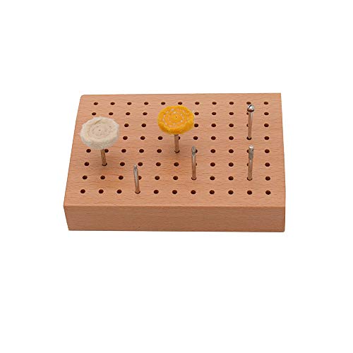 MoMo_moom Wooden Bur Stand Holder, Rotary tool bit holder Organizer, Tools Storage Handy Block With 88 Holes, 5-4/5 by 4 Inches - Image 2