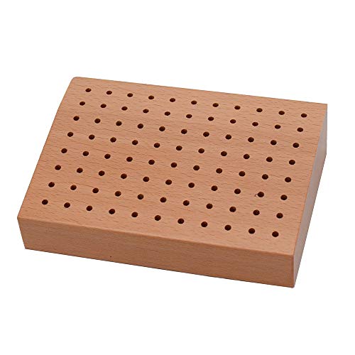 MoMo_moom Wooden Bur Stand Holder, Rotary tool bit holder Organizer, Tools Storage Handy Block With 88 Holes, 5-4/5 by 4 Inches - Image 1