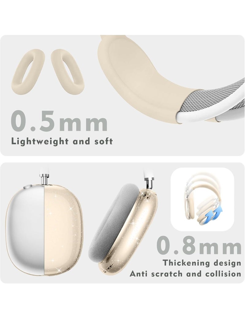 Aookay - Case Cover for AirPods Max 2/1 Headphones, Ear Pad Case/Ear Cups Cover/Headband Cover for AirPods Max, Accessories Soft Silicone Skin Protector (Glitter Starlight) - Image 1
