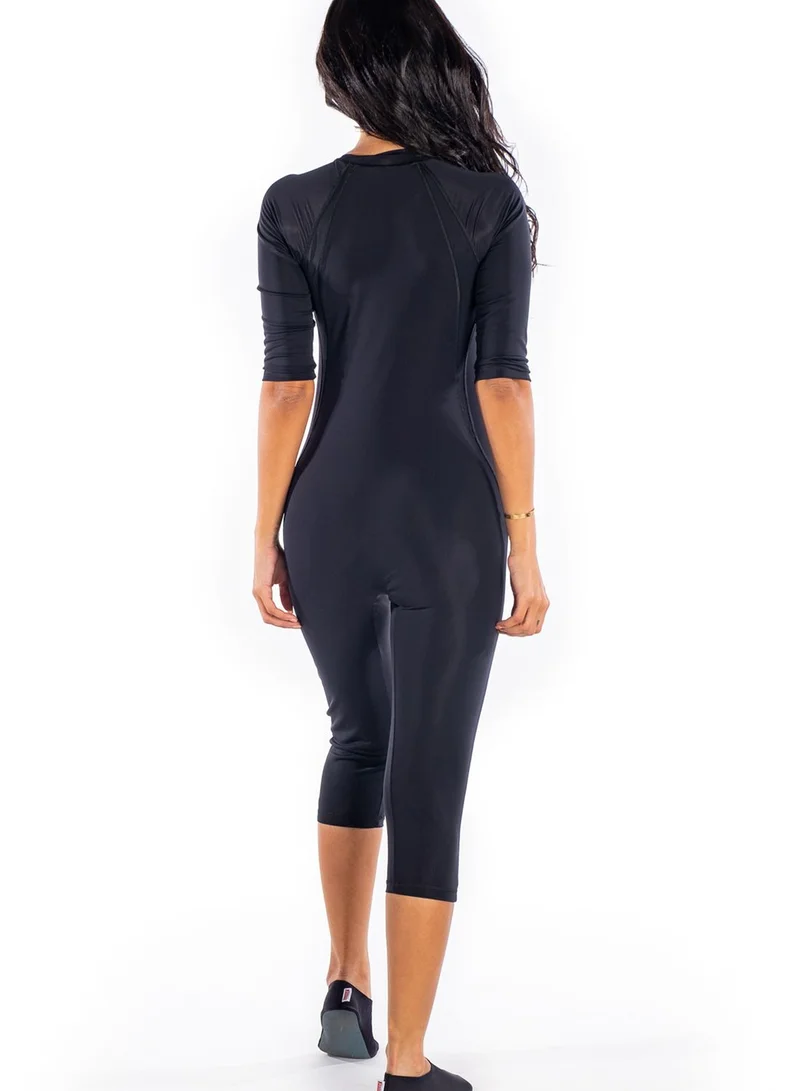 Coega Logo Print Zip Detail Swimsuit