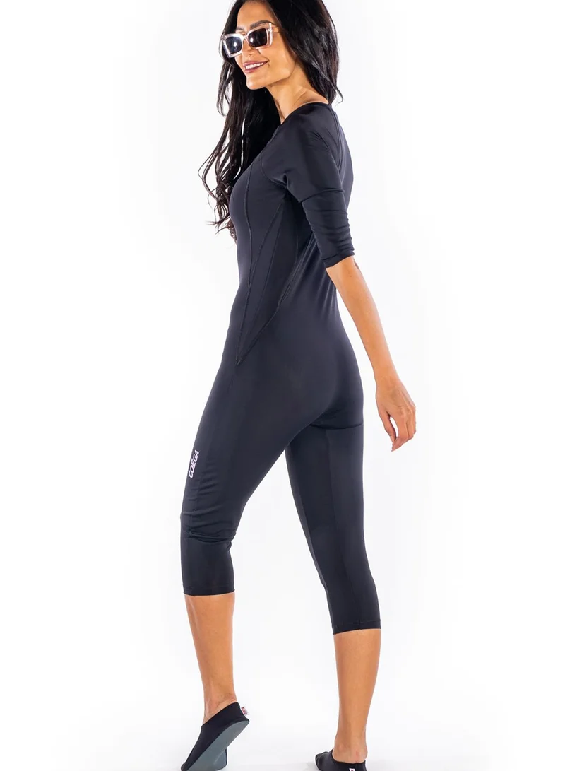 Coega Logo Print Zip Detail Swimsuit