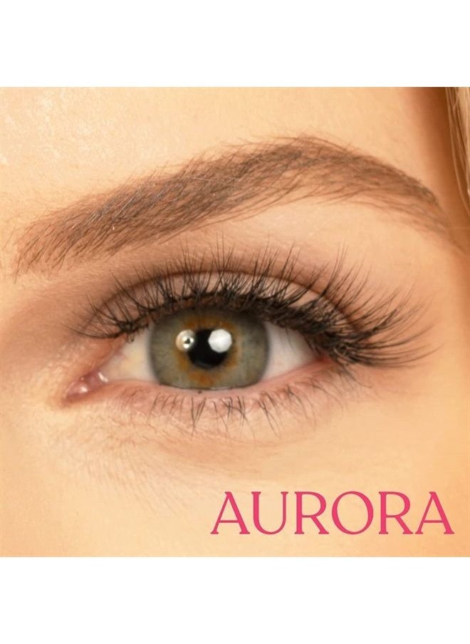 Silly George SuperNatural Series Starter Kit - Pretty Lashes with Adhesive Eyeliner | Clear Band gives Lashes Natural Look | Extra Strong Hold for False Eyelashes (Aurora, LinerBond™ Clear) 