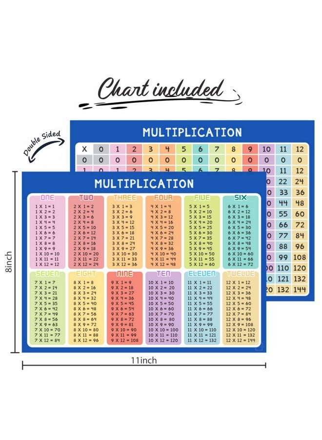 Scribbledo Dry Erase Multiplication Chart Whiteboard 9" X 12" Multiplication Table Double Sided Times Table Math Manipulatives White Board For Kids Students Classroom And Home Mini Lapboard Game - Image 3