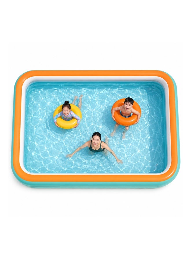 keke Large Inflatable Swimming Pool 150x105x68cm Family Sized 4-Ring Blow Up Pool for Kids & Adults Outdoor Backyard Garden Summer Water Fun - Image 2