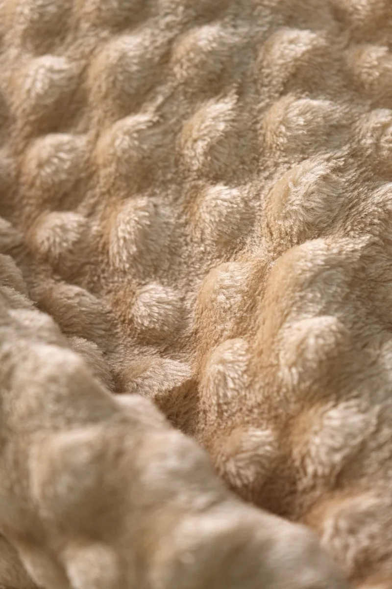Favora Mink Bud Double Blanket - Beige
