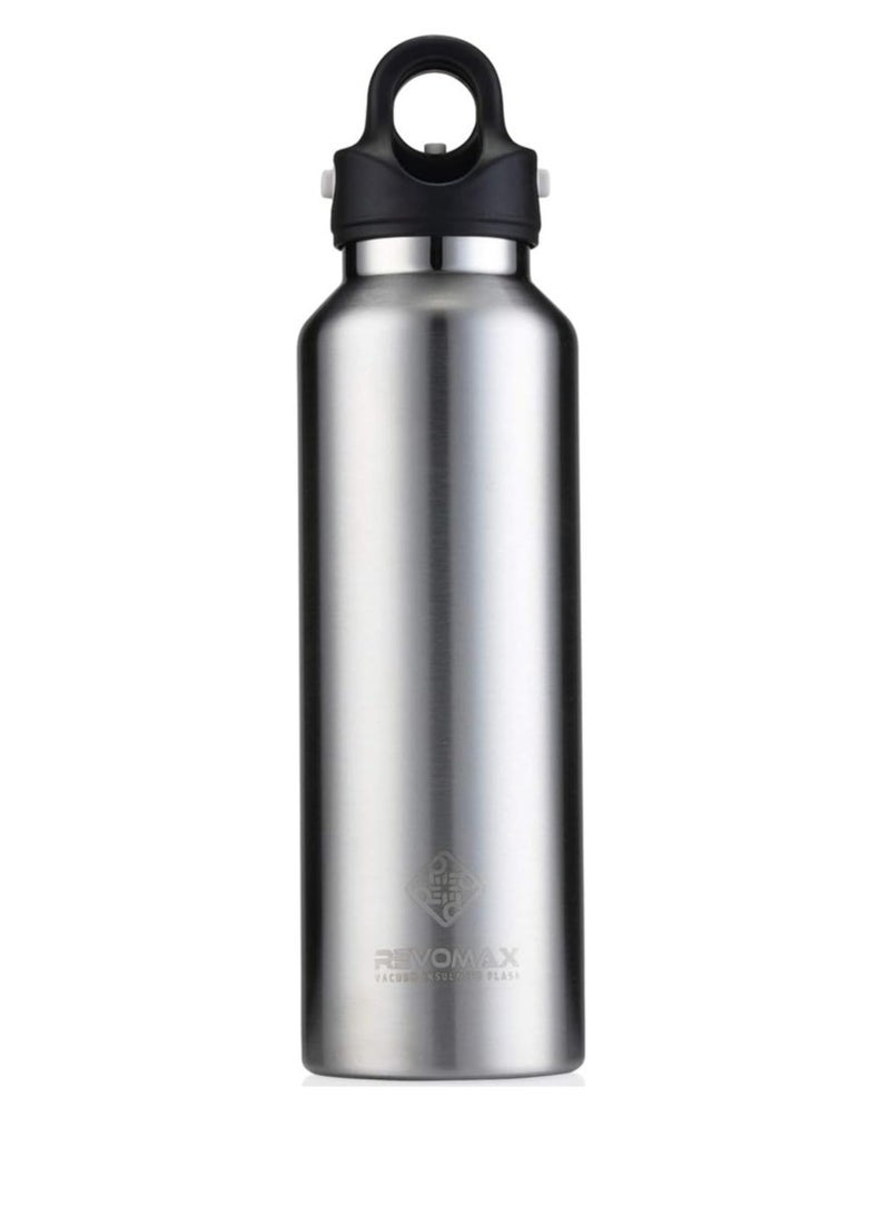 RevoMax Double Walled Vacuum Insulated Water Bottle, Copper Plated, Insulated Thermos Flask, Twist-Free Cap, 18/8 Stainless Steel, BPA-free, Phthalate-free, No Flavour-Staining, 20oz/592ml, Galaxy Silver - Image 1