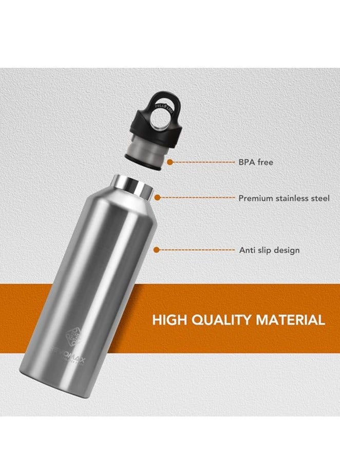 RevoMax Double Walled Vacuum Insulated Water Bottle, Copper Plated, Insulated Thermos Flask, Twist-Free Cap, 18/8 Stainless Steel, BPA-free, Phthalate-free, No Flavour-Staining, 20oz/592ml, Galaxy Silver - Image 5