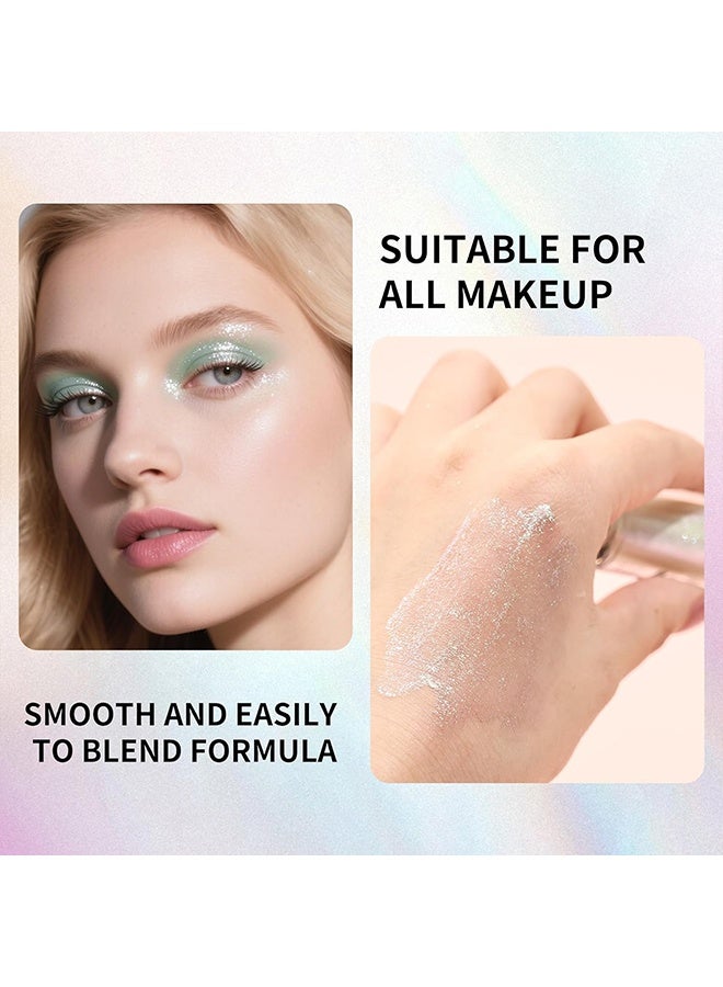 QIC Liquid  Eyeshadow, Metallic & Shimmer Finish, Long Lasting, Non-Creasing, Smudge-proof, Lightweight Formula Liquid Eyeshadow for All Skin Tones, Buildable Color (08 Mint Green) - Image 5