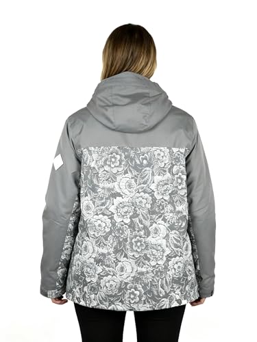 Roxy Women's Jetty Block Jacket – 10K Waterproof, Insulated Snow Jacket, PFAS-Free, Recycled Fabric, Grey Mix, Medium - Image 3
