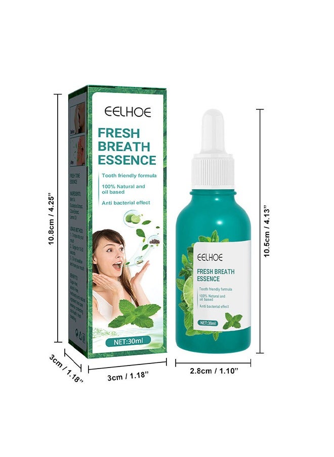 EELHOE - Fresh Breath Essence-Bad Breath Treatment for Adults,100% natural anti bacterial Dry and Bad Mouth Smell Removing Drops – Easy to Carry and Handy Fresh Breath Oil-serum 30 ml - Image 1