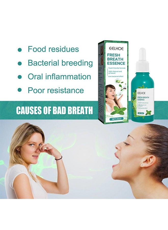 EELHOE - Fresh Breath Essence-Bad Breath Treatment for Adults,100% natural anti bacterial Dry and Bad Mouth Smell Removing Drops – Easy to Carry and Handy Fresh Breath Oil-serum 30 ml - Image 1