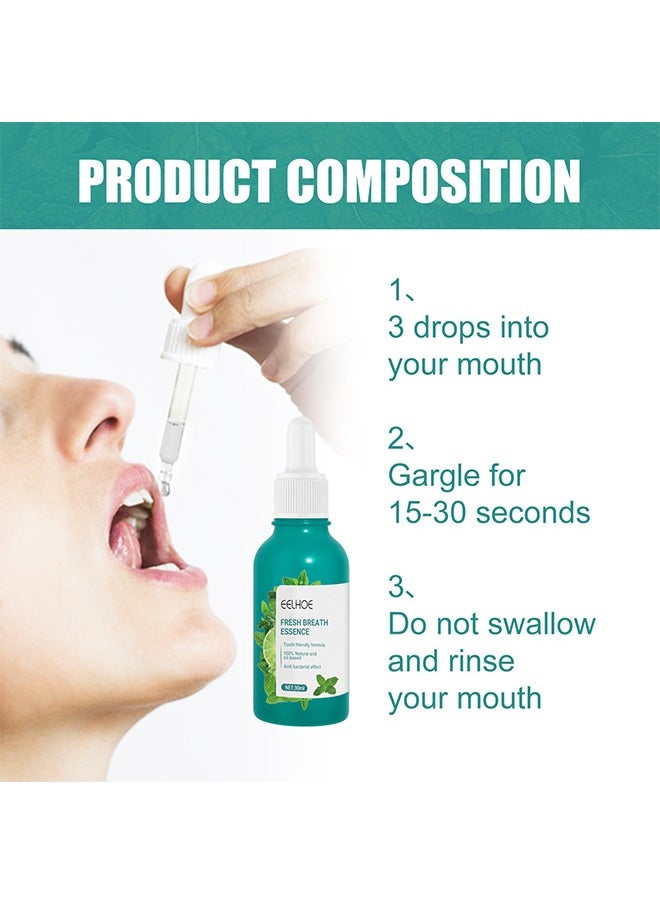 EELHOE - Fresh Breath Essence-Bad Breath Treatment for Adults,100% natural anti bacterial Dry and Bad Mouth Smell Removing Drops – Easy to Carry and Handy Fresh Breath Oil-serum 30 ml - Image 1