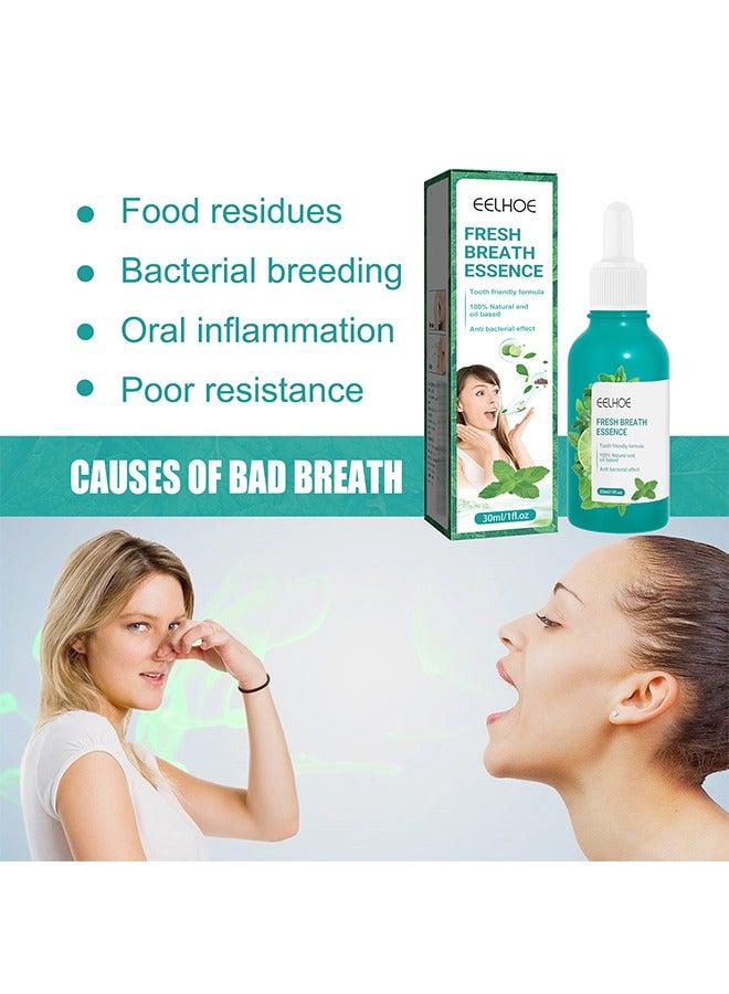 EELHOE Fresh Breath Essence-Bad Breath Treatment for Adults,100% natural anti bacterial Dry and Bad Mouth Smell Removing Drops – Easy to Carry and Handy Fresh Breath Oil-serum 30 ml - Image 2