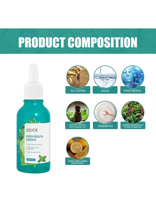 EELHOE Fresh Breath Essence-Bad Breath Treatment for Adults,100% natural anti bacterial Dry and Bad Mouth Smell Removing Drops – Easy to Carry and Handy Fresh Breath Oil-serum 30 ml - Image 4