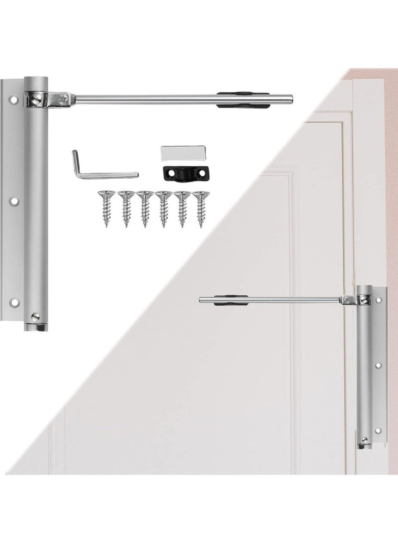 قفل باب زنبركي قابل للتعديل ، قفل باب اوتوماتيك للاستخدام السكني والتجاري، قفل باب مثبت على السطح مع مفتاح الين و6 براغي، باب إغلاق ناعم وهادئ، مناسب لجميع الأبواب - Image 2