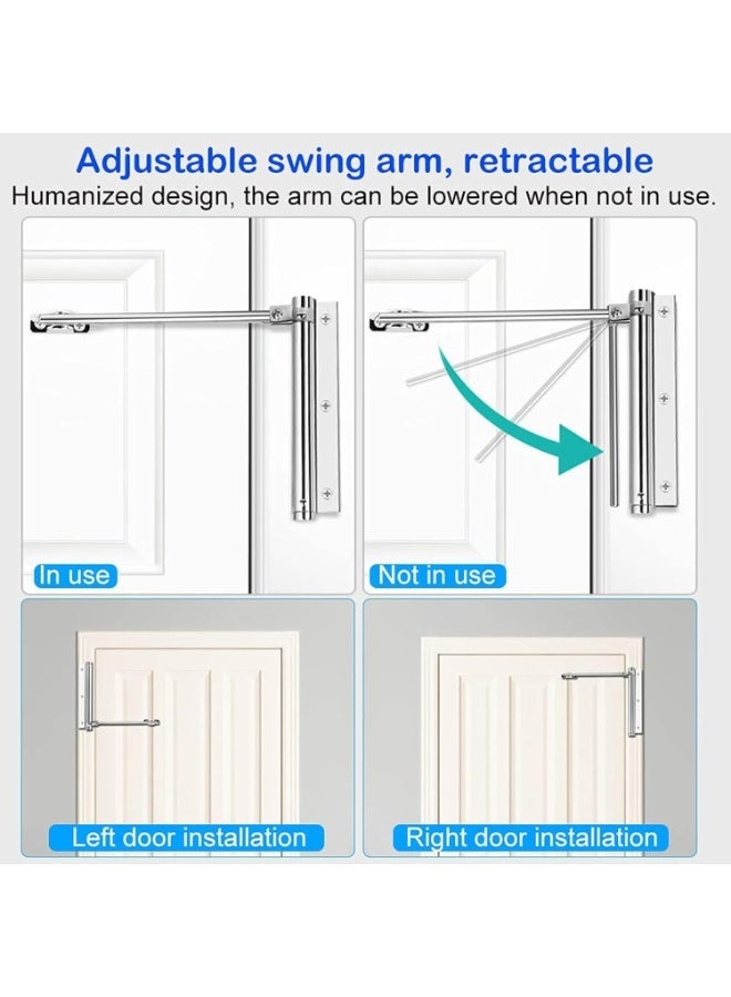 قفل باب زنبركي قابل للتعديل ، قفل باب اوتوماتيك للاستخدام السكني والتجاري، قفل باب مثبت على السطح مع مفتاح الين و6 براغي، باب إغلاق ناعم وهادئ، مناسب لجميع الأبواب - Image 4