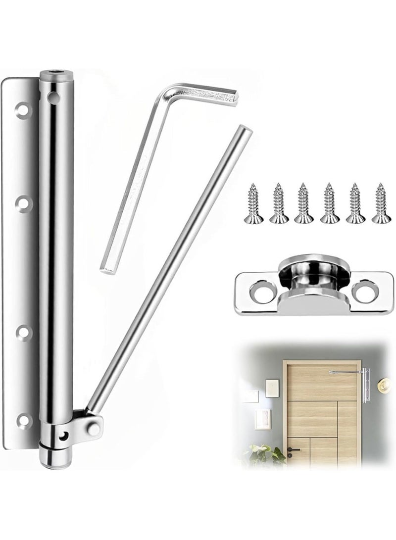 قفل باب زنبركي قابل للتعديل ، قفل باب اوتوماتيك للاستخدام السكني والتجاري، قفل باب مثبت على السطح مع مفتاح الين و6 براغي، باب إغلاق ناعم وهادئ، مناسب لجميع الأبواب - Image 1