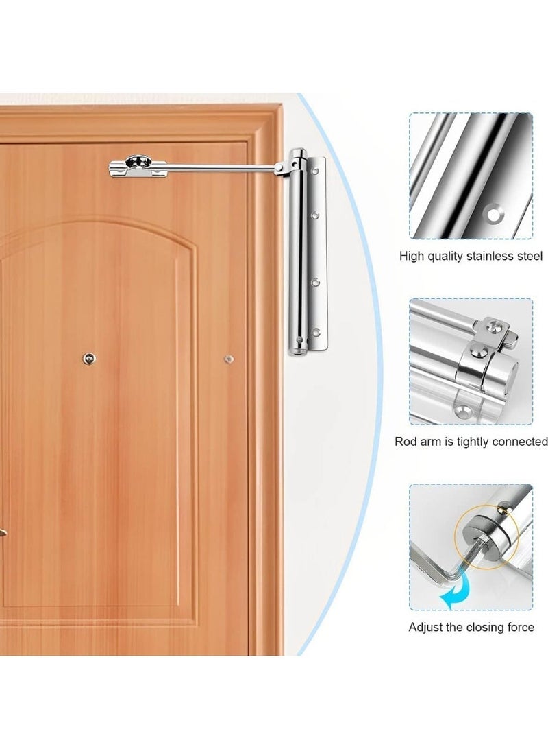قفل باب زنبركي قابل للتعديل ، قفل باب اوتوماتيك للاستخدام السكني والتجاري، قفل باب مثبت على السطح مع مفتاح الين و6 براغي، باب إغلاق ناعم وهادئ، مناسب لجميع الأبواب - Image 3