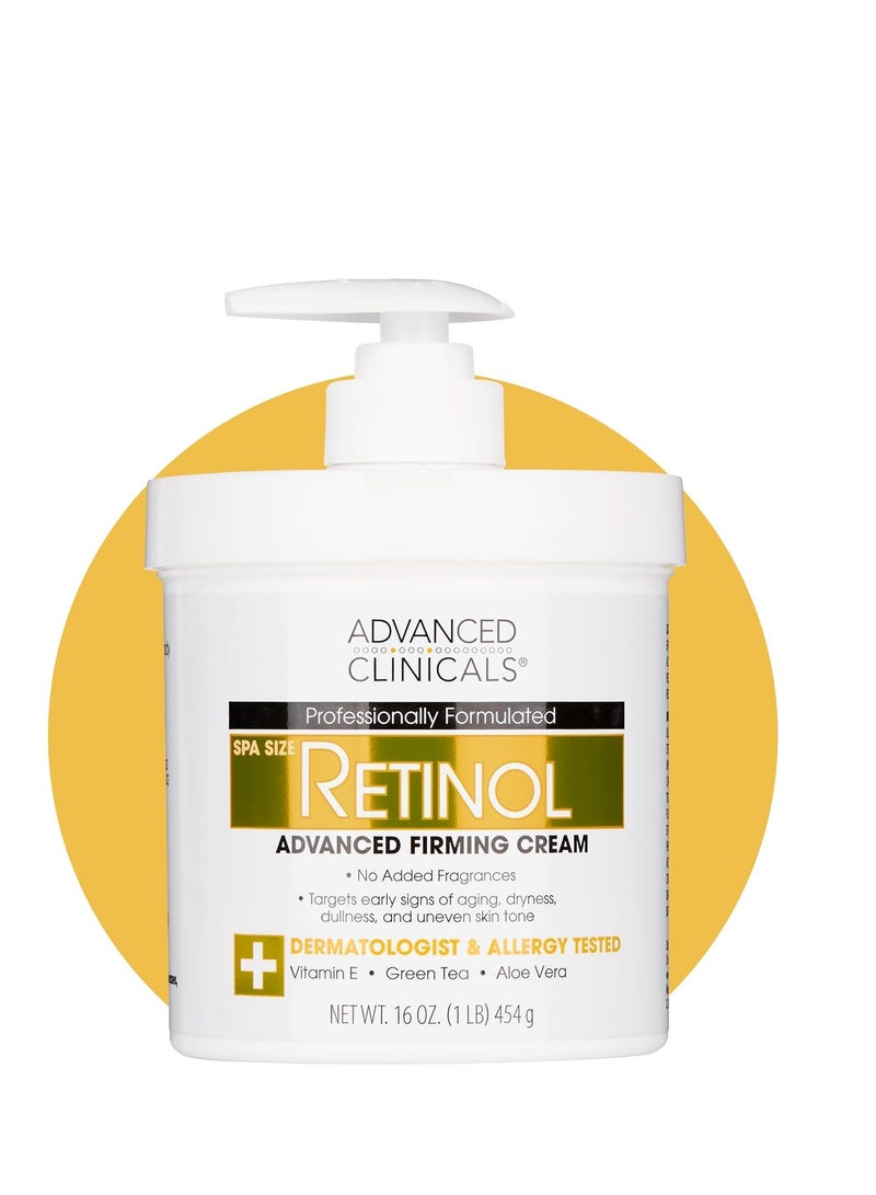Advanced Clinicals Retinol Body Lotion & Face Moisturizer | Visible Anti Aging Skin Care Retinol Body Cream For Women & Men Targets Look Of Fine Lines, Wrinkles, & Crepe Looking Dry Skin, 16 Ounce