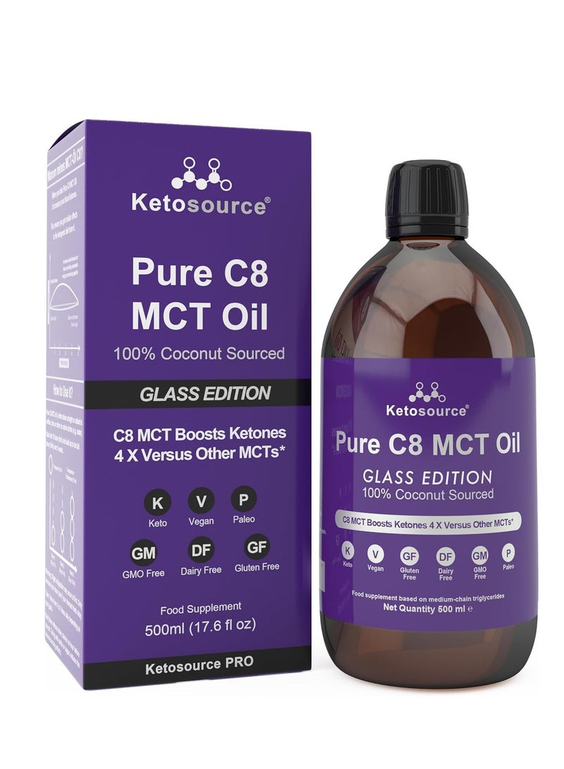 Ketosource Pure C8 MCT Oil  500 Ml Glass Edition - Image 1