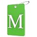 Gostwo 2 Pack Luggage Tags for Suitcases 26 Initial Letter Travel Luggage Baggage Identification Labels ID Tag Fully Bendable Tags with Stainless Steel Loop Green Letter M - Image 2
