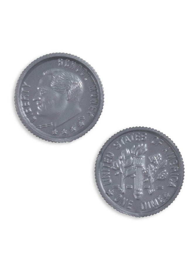 Learning Advantage -7523 Play Dimes - Set Of 100 Plastic Coins - Designed And Sized Like Real Us Currency - Teach Money Math With This Pretend Play Resource  - Image 3